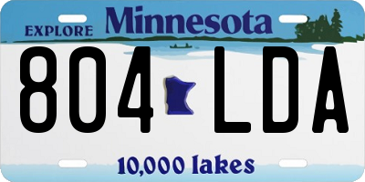 MN license plate 804LDA