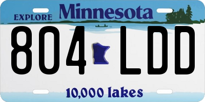 MN license plate 804LDD