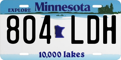 MN license plate 804LDH
