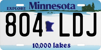 MN license plate 804LDJ