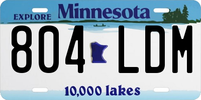 MN license plate 804LDM