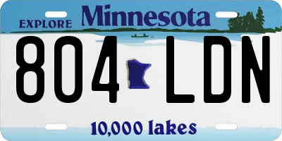 MN license plate 804LDN