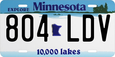 MN license plate 804LDV