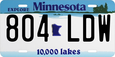 MN license plate 804LDW