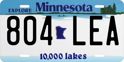 MN license plate 804LEA