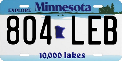 MN license plate 804LEB