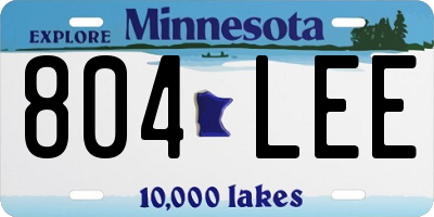 MN license plate 804LEE