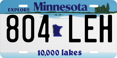 MN license plate 804LEH