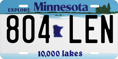MN license plate 804LEN