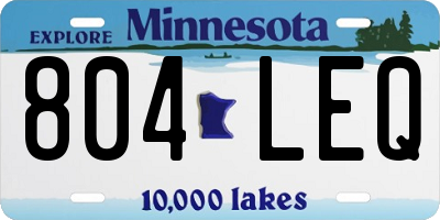 MN license plate 804LEQ