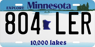 MN license plate 804LER