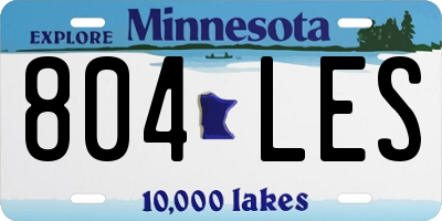 MN license plate 804LES