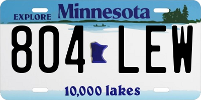 MN license plate 804LEW