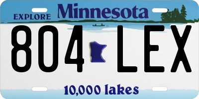 MN license plate 804LEX