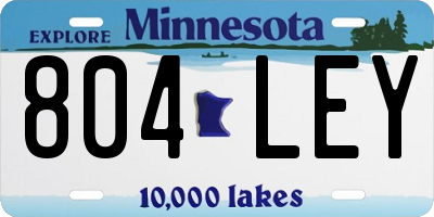 MN license plate 804LEY
