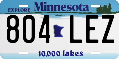 MN license plate 804LEZ