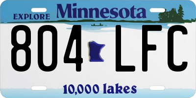 MN license plate 804LFC