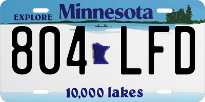 MN license plate 804LFD