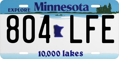 MN license plate 804LFE