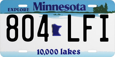MN license plate 804LFI