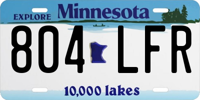 MN license plate 804LFR