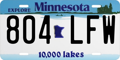 MN license plate 804LFW