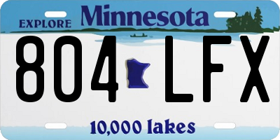 MN license plate 804LFX
