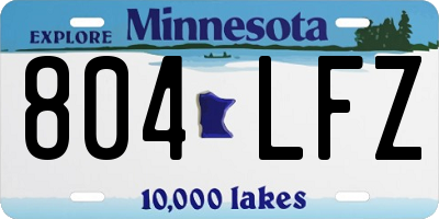 MN license plate 804LFZ