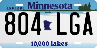 MN license plate 804LGA