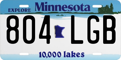 MN license plate 804LGB