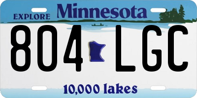 MN license plate 804LGC