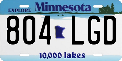 MN license plate 804LGD