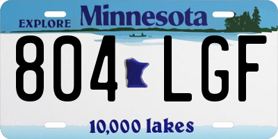MN license plate 804LGF