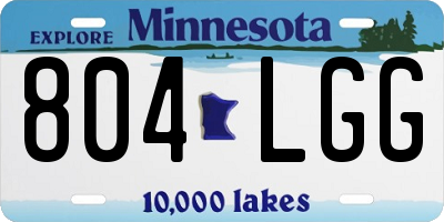 MN license plate 804LGG