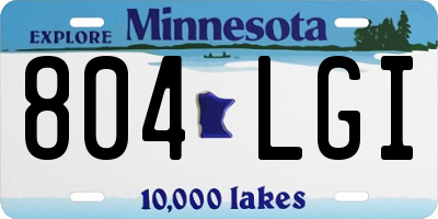 MN license plate 804LGI