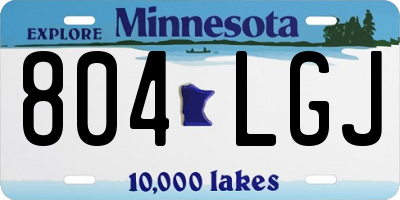 MN license plate 804LGJ
