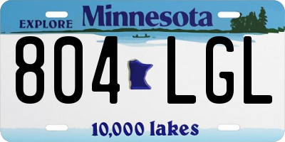 MN license plate 804LGL