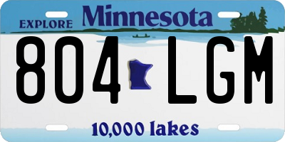 MN license plate 804LGM