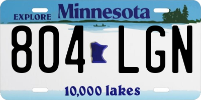 MN license plate 804LGN