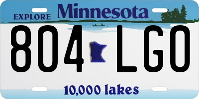 MN license plate 804LGO