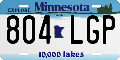 MN license plate 804LGP