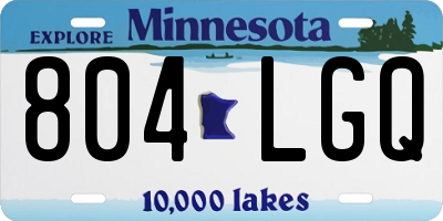 MN license plate 804LGQ
