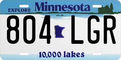 MN license plate 804LGR