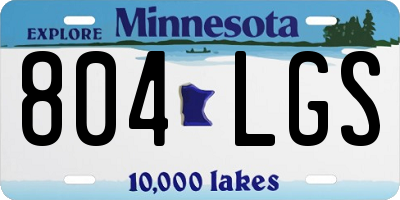 MN license plate 804LGS