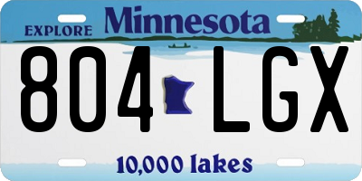 MN license plate 804LGX