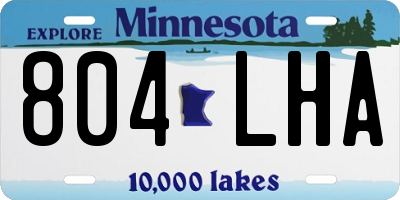 MN license plate 804LHA