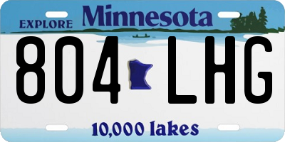 MN license plate 804LHG