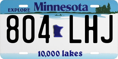 MN license plate 804LHJ