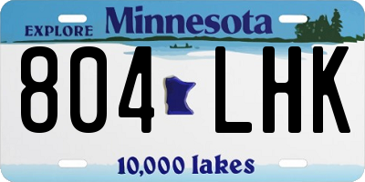 MN license plate 804LHK