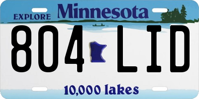 MN license plate 804LID